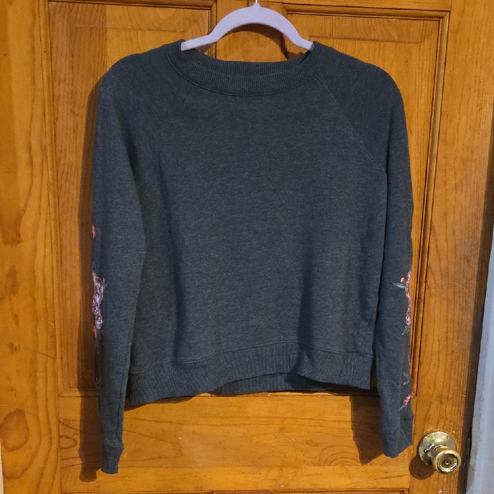 Aeropostale Charcoal Sweatshirt with Floral Details